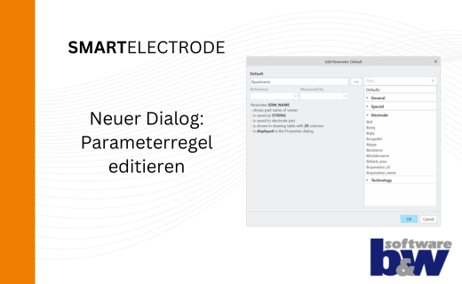 Neuer Dialog zum Editieren der Parameterregel